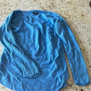 Beautiful blue Trouvé top. 3/4 length sleeve. Super soft and flattering fit.